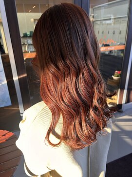 エイム ヘアメイク 横川店(eim HAIR MAKE) コーラルオレンジ