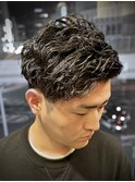 ソフトツイストスパイラルパーマ×メンズショート