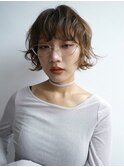 ウェーブパーマ　ボブ　イメチェン　前髪