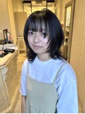 ナチュラルくびれウルフカットレイヤーカット黒髪10代20代30代