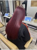 20代30代◎ワインレッドで艶感ボルドー韓国風くびれヘア