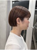20代30代ミニボブ切りっぱなしボブぱっつん前髪シースルー