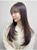 ミディアムレイヤー 艶カラー 顔まわり髪質改善 博多美容室