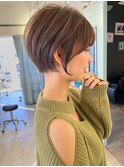 イメチェンショート外ハネボブ美髪似合わせカットダークアッシュ
