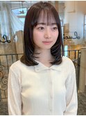顔周りミディアムレイヤーカットハッシュカット韓国京都河原町