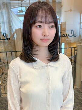 ルチア ヘア ステラ 京都店(Lucia hair stella) 顔周りミディアムレイヤーカットハッシュカット韓国京都河原町