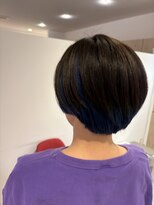 アズールサン 草加西口店(azule-sun) ショート,インナーカラー,ブルー,ブルーネイビー【草加】