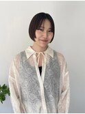 《SAYAKA》ぱつっとBOB×透明感グレージュ