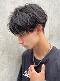 ツイストスパイラルハーフアップバングコンマヘアマッシュ