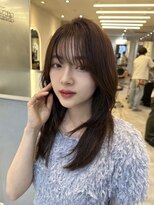 ジーナ 梅田茶屋町(Zina)&nbsp;＊暗髪レイヤー似合わせカットミディ＊美髪【Zina梅田茶屋町】