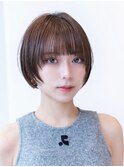 20代30代大人可愛い丸みショートショートボブオリーブベージュ