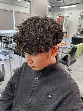 レブ 三条河原町(Reb,) スパイラルメンズパーマツーブロック眉毛