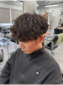 スパイラルメンズパーマツーブロック眉毛