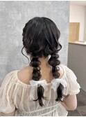 【別府　Rangali】ツインヘアアレンジ、編み込みヘア