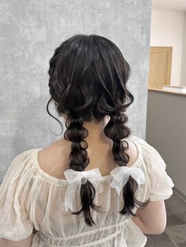【別府 Rangali】ツインヘアアレンジ、編み込みヘア