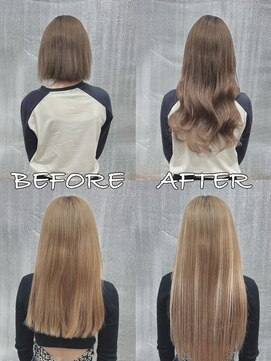 リップ 大阪本店(LIP) 【レミー100%最高級人毛/ロング】シールエクステ60枚+カラー