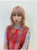 ハイライトカラーミルクティーベージュレイヤーカット