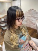 「manabu」ブラック＆ブロンドのデザインをプルエクステで！