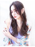 グレーベージュ・ヨシンモリ・かきあげバング・ロング