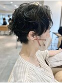 本八幡×大人ショート×ニュアンスパーマ×黒髪スタイル