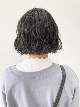 ヘアー アイス 御器所本店(HAIR ICI) 黒髪小顔レイヤーボブパーマ×暗髪透明感冬カラー