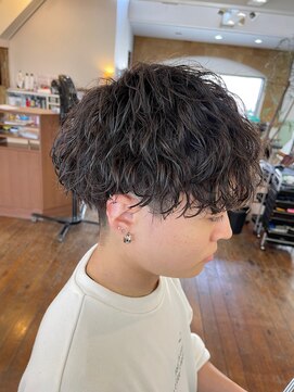 メンズアンダーバーホワイト 南海難波店(Men's _WHITE) メンズ波巻きパーマ