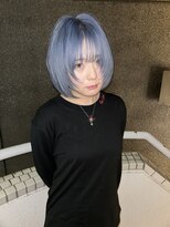 イエナ 渋谷(IENA)&nbsp;スモーキーカラーダークブルーシャギーカットダブルカラー