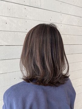 デミヘアー(Demi hair) 【Demi　hair】透け感鎖骨セミディ×フォギーベージュ