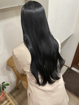 サク(Sac.) ブルーグレージュ×黒髪ロングストレート Sac.恵比寿 栃木優佑