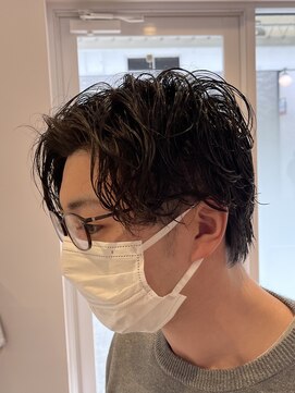 アズールサン 草加西口店(azule-sun) メンズニュアンスパーマ,アップバング,コンマヘア,束感ショート