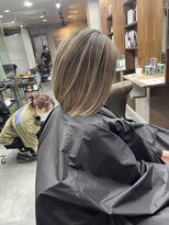 ラフ(LAFF) #バレイヤージュ#グレージュカラー#ボブウルフ#ココアベージュ