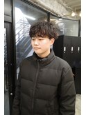 波巻きハイライトアップバングツーブロックマッシュ