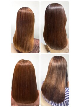 美容室フルール 30代40代髪質改善ココアブラウン艶感ストレート透明感赤み消し