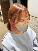 明るめブラウン＊ペールピンクイヤリングカラー【町田/暖色】