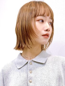 セイドット リー(Say. Ree) Say.切りっぱなしボブフェイスレイヤーミルクティーベージュ青山