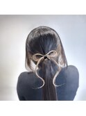 リボンで結び目隠し☆リボンポニーテール/ヘアアレンジ/表参道