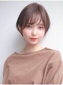 say.青山面長大人ショート顔まわりレイヤー韓国ヘアタッセルボブ