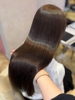 ブリーチなしチェリーブラウン髪質改善縮毛矯正酸性ストレート