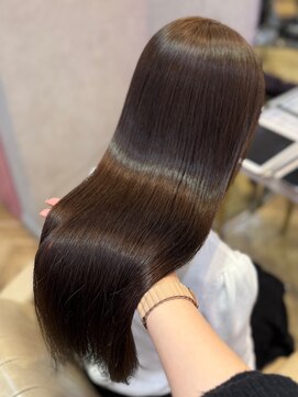 ロンド フィーユ(Lond fille) ブリーチなしチェリーブラウン髪質改善縮毛矯正酸性ストレート