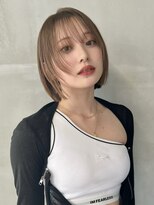 ロンドイディールバンダイ 新潟万代(Lond ideal) レイヤーボブ×ベージュブラウン