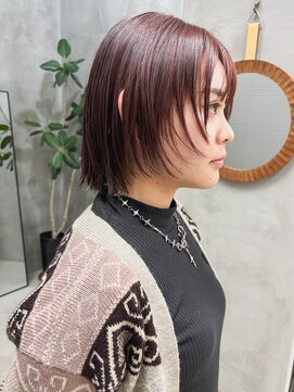 テトヘアー(teto hair) 【20代30代40代】レッドカラー レイヤーボブ 暖色 ミニボブ