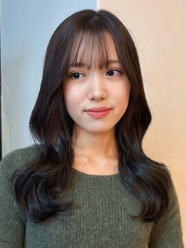 レイヤー 顔周りレイヤー ラベンダーグレージュ 透明感カラー