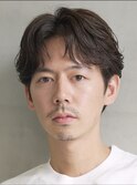 天神メンズパーマフェザーパーマシャドウパーマセンターパート