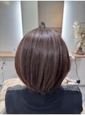 大人女性のハイライトカラー明るい白髪染