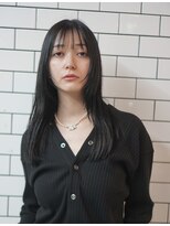 グリコ(grico)&nbsp;レイヤーロング/ダークグレージュ/顔周りカット/黒髪ロング