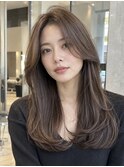 ●大人重めローレイヤーカット/センターパートフレンチバング