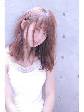 カシュカシュ(cache cache) cache cache★うざバングとヌーディーカラーのモテヘアー