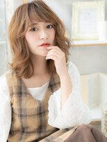 モッズヘア 上尾西口店(mod's hair)&nbsp;斜めバングくせ毛風カール小顔ラブふわミディa上尾20代30代40代