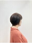 40代50代60代/ショート/小顔/ショートボブ/艶カラー/暗めカラー/