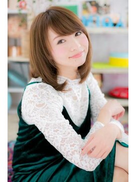 ヘアアンドビューティー ミック(Hair & Beauty miq) 斜めバング内巻きワンカール♪ピュアアッシュベージュc1